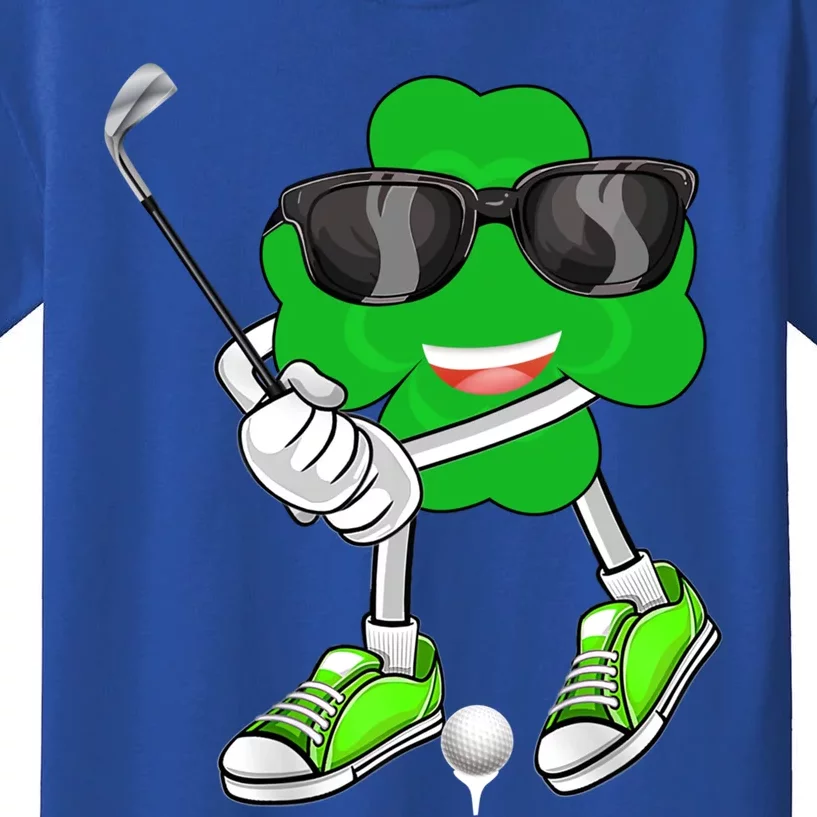 Shamrock Clover Playing Golf Saint Patrick's Day Gift Kids T-Shirt