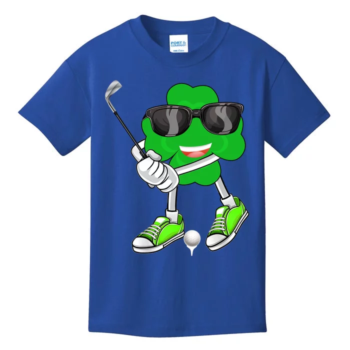 Shamrock Clover Playing Golf Saint Patrick's Day Gift Kids T-Shirt