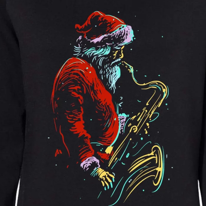 Santa Claus Playing Saxophone Musical Funny Gift Womens California Wash Sweatshirt