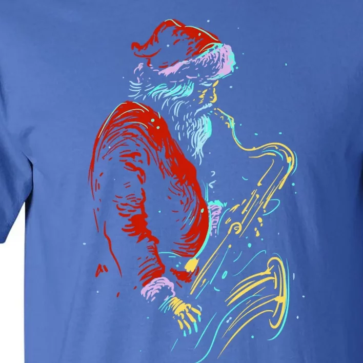 Santa Claus Playing Saxophone Musical Funny Gift Tall T-Shirt