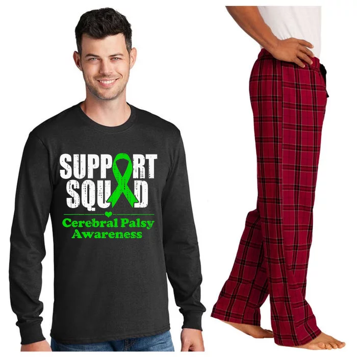 Support Cerebral Palsy Cp Awareness Month Green Ribbon Long Sleeve Pajama Set