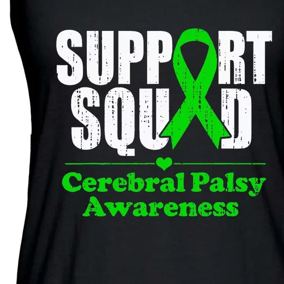 Support Cerebral Palsy Cp Awareness Month Green Ribbon Ladies Essential Flowy Tank