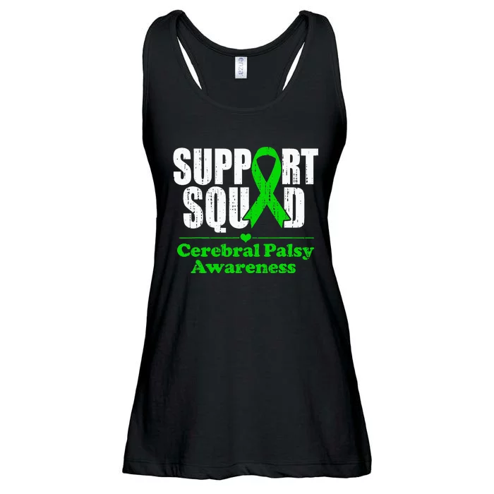 Support Cerebral Palsy Cp Awareness Month Green Ribbon Ladies Essential Flowy Tank