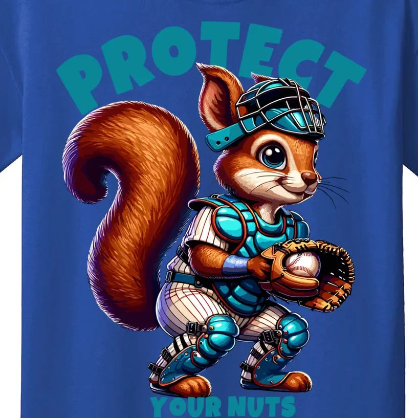 Squirrel Catcher Protect Your Nuts Funny Baseball Gift Kids T-Shirt