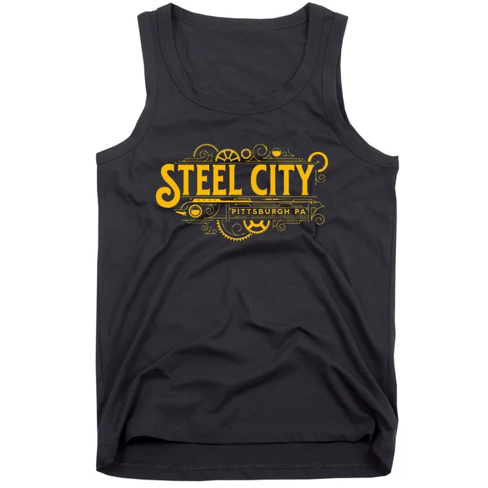 Steel City Pittsburgh Pennsylvania 412 Home Retro Tank Top