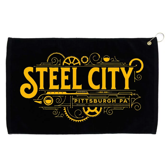 Steel City Pittsburgh Pennsylvania 412 Home Retro Grommeted Golf Towel