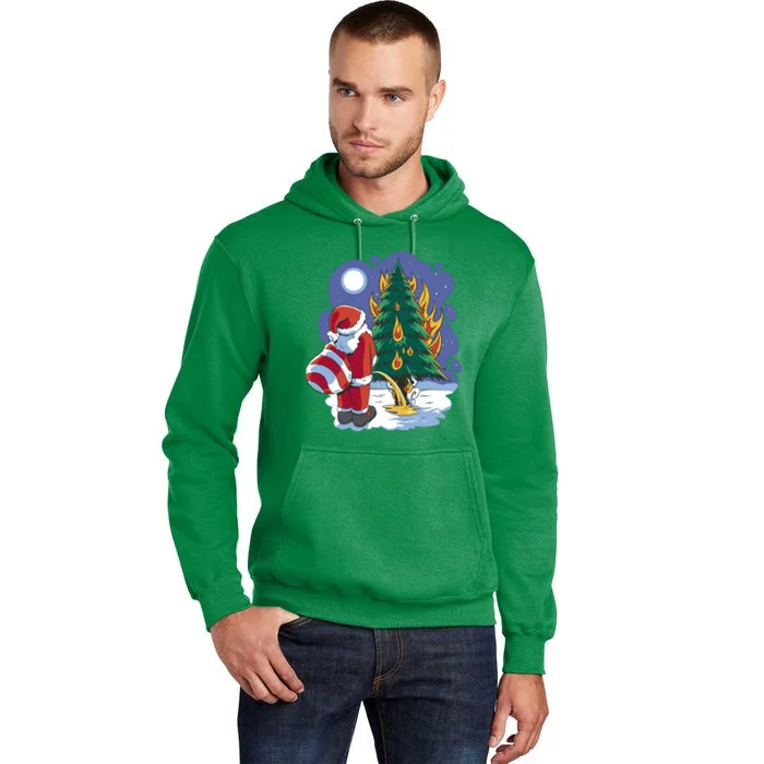 Santa Claus Pissing On Tree Tall Hoodie