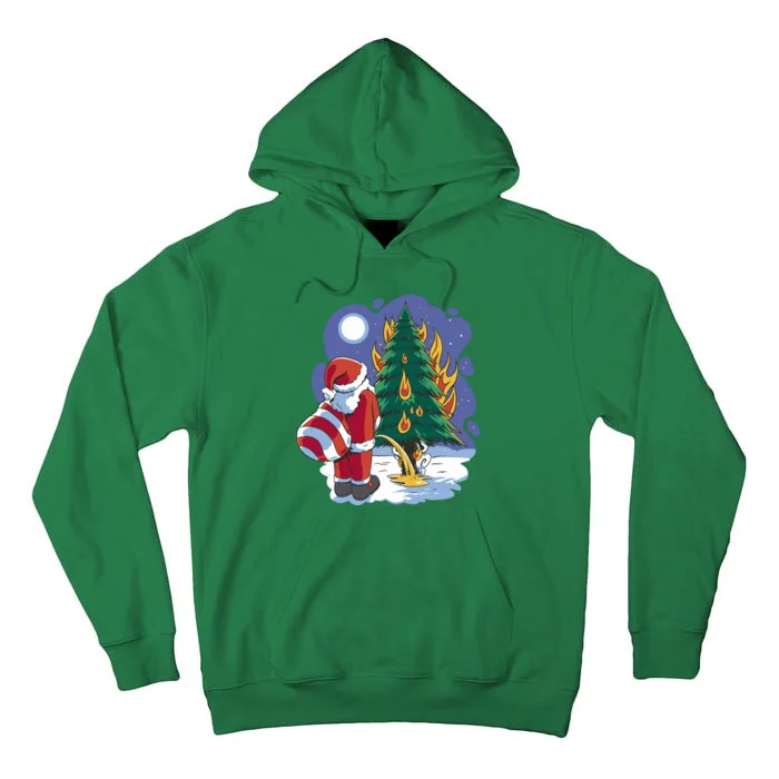 Santa Claus Pissing On Tree Tall Hoodie