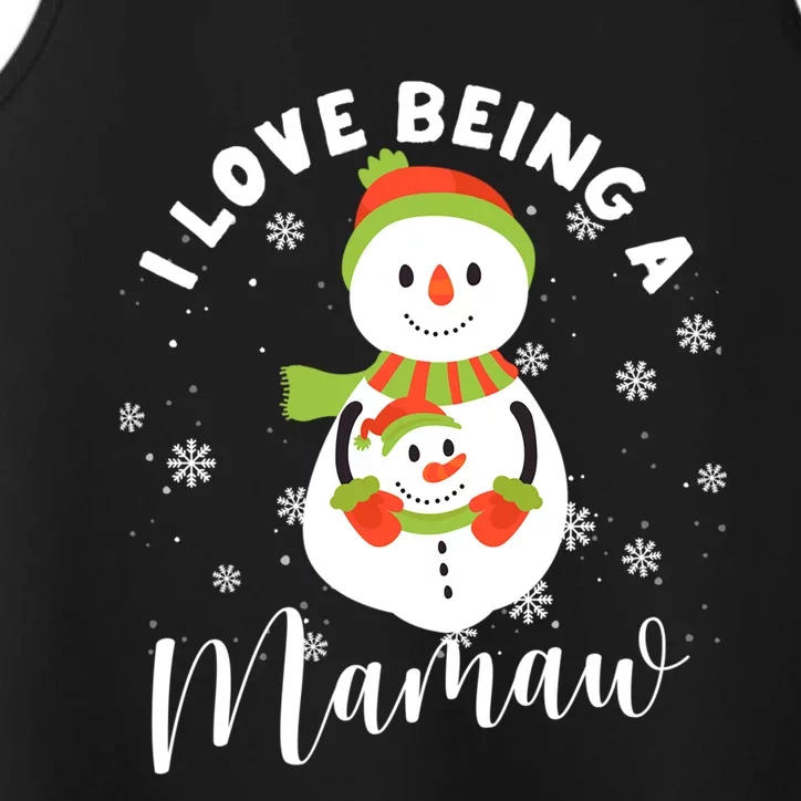 Snow Christmas Pajama Funny Xmas Pjs I Love Being A Mamaw Gift Performance Tank