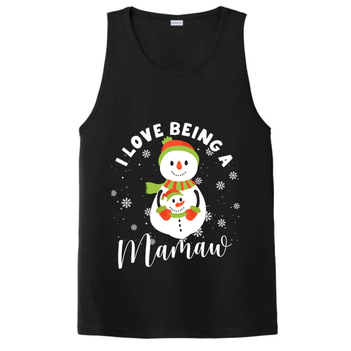 Snow Christmas Pajama Funny Xmas Pjs I Love Being A Mamaw Gift Performance Tank