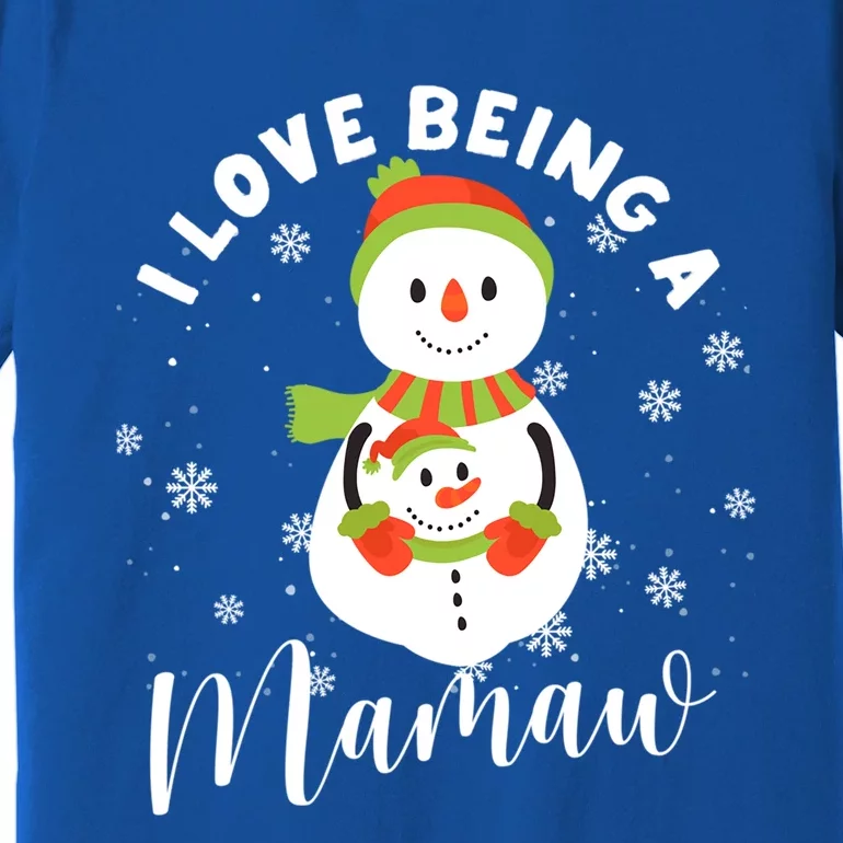 Snow Christmas Pajama Funny Xmas Pjs I Love Being A Mamaw Gift Premium T-Shirt