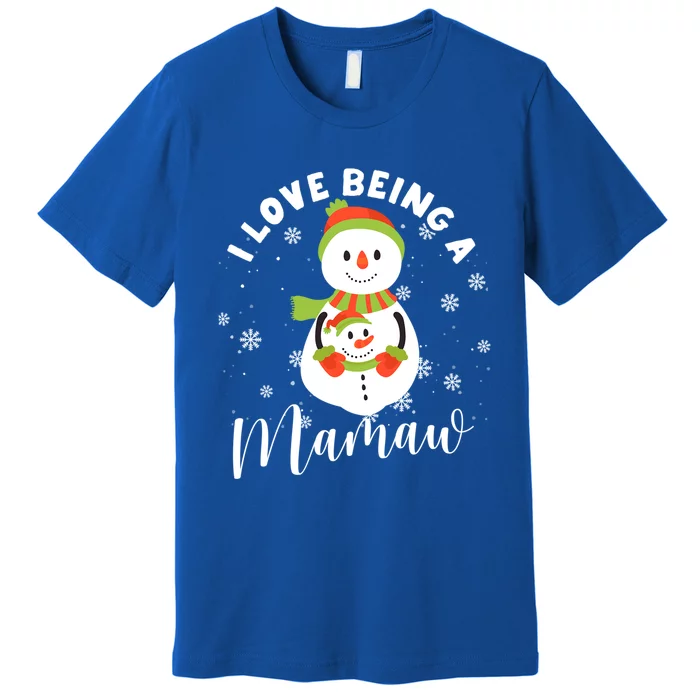 Snow Christmas Pajama Funny Xmas Pjs I Love Being A Mamaw Gift Premium T-Shirt