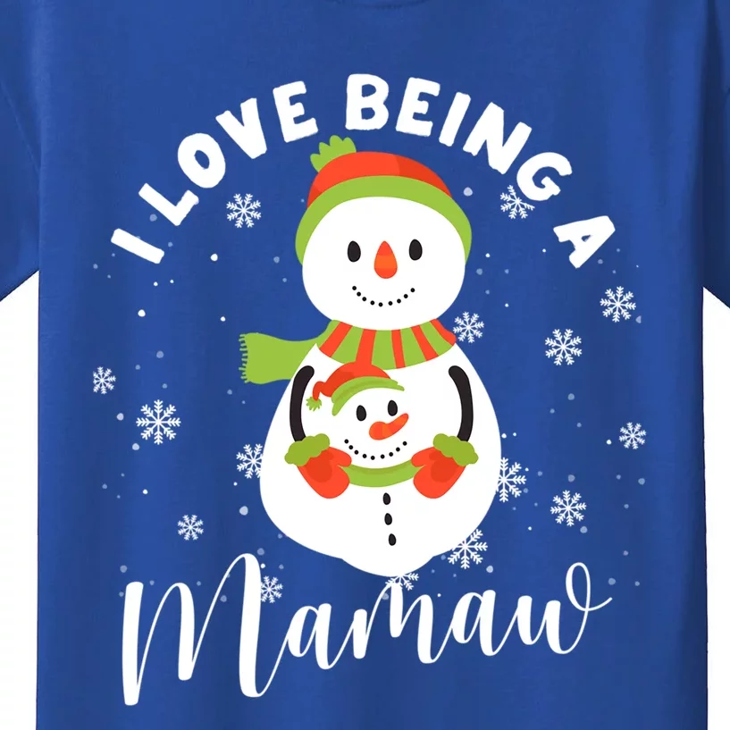 Snow Christmas Pajama Funny Xmas Pjs I Love Being A Mamaw Gift Kids T-Shirt