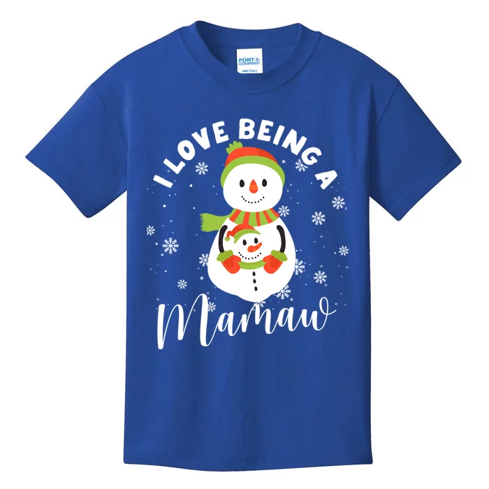 Snow Christmas Pajama Funny Xmas Pjs I Love Being A Mamaw Gift Kids T-Shirt