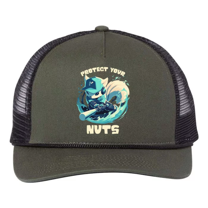 Squirrel Catcher Protect Your Nuts Funny Baseball Cute Gift Retro Rope Trucker Hat Cap