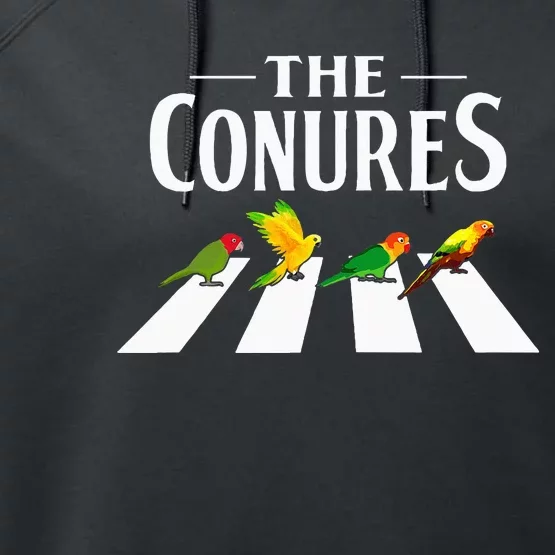 Sun Conure Parrot Pedestrian Design For A Conure Owner Performance Fleece Hoodie