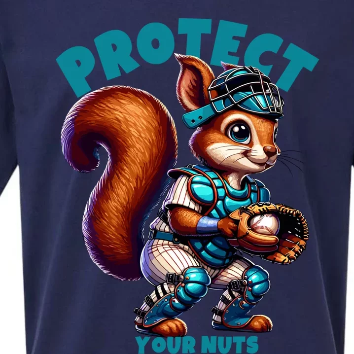 Squirrel Catcher Protect Your Nuts Funny Baseball Gift Sueded Cloud Jersey T-Shirt