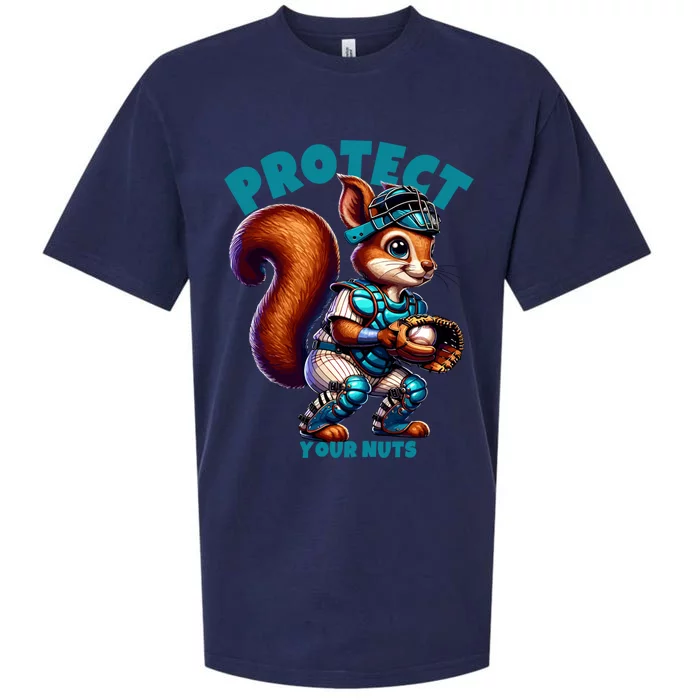 Squirrel Catcher Protect Your Nuts Funny Baseball Gift Sueded Cloud Jersey T-Shirt