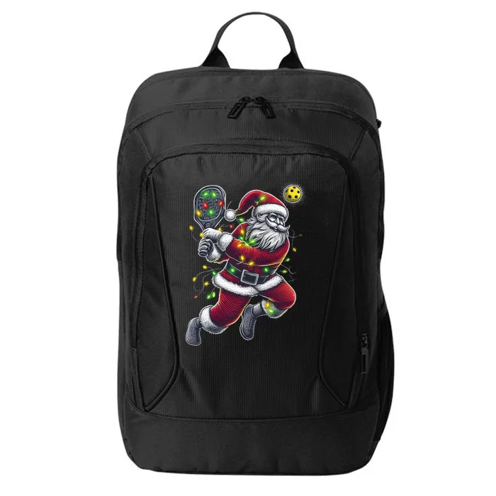 Santa Claus Playing Pickleball Lover Christmas Holiday Gift City Backpack