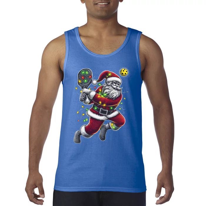 Santa Claus Playing Pickleball Lover Christmas Holiday Gift Tank Top