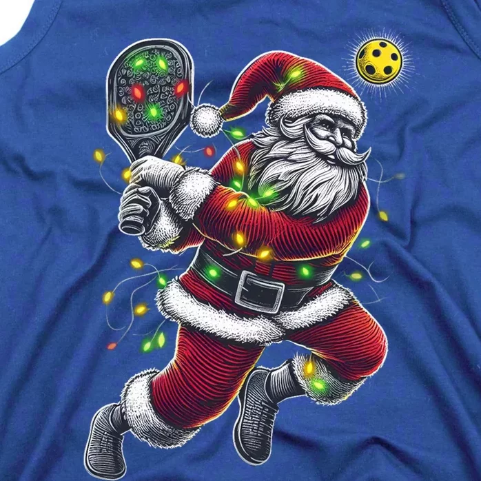 Santa Claus Playing Pickleball Lover Christmas Holiday Gift Tank Top