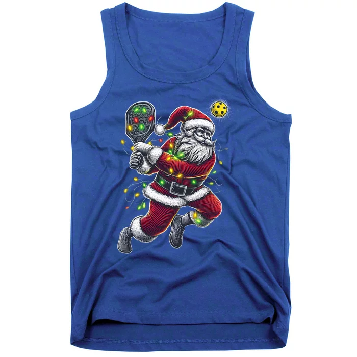 Santa Claus Playing Pickleball Lover Christmas Holiday Gift Tank Top