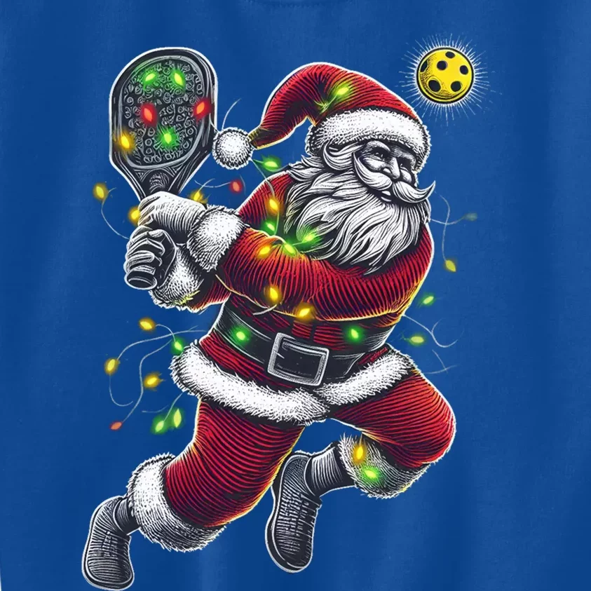 Santa Claus Playing Pickleball Lover Christmas Holiday Gift Kids Sweatshirt