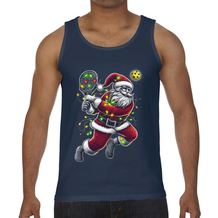 Santa Claus Playing Pickleball Lover Christmas Holiday Gift Comfort Colors® Tank Top