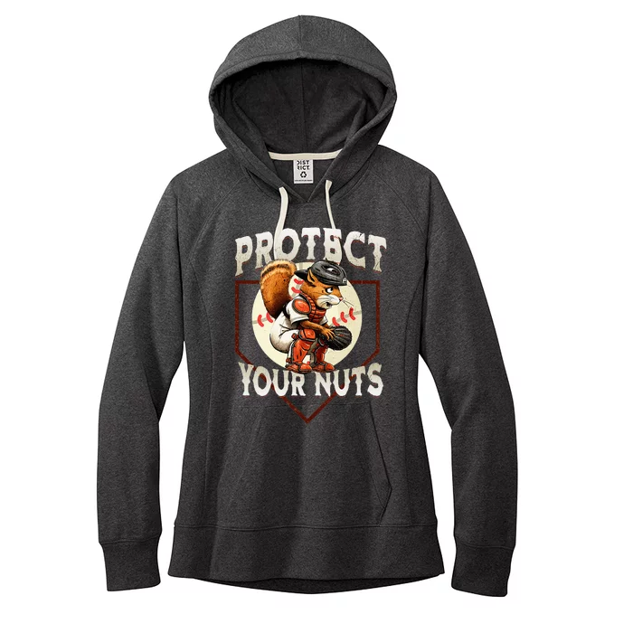 Squirrel Catcher Protect Your Nuts Baseball Women's Fleece Hoodie