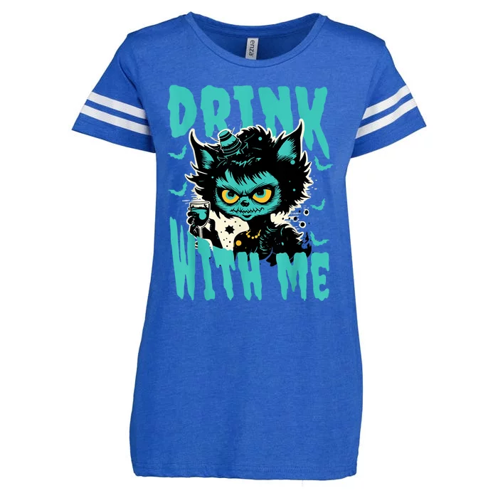 Spooky Cat Party Enza Ladies Jersey Football T-Shirt