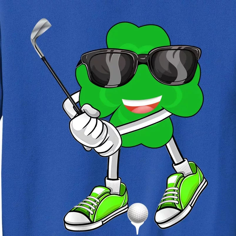 Shamrock Clover Playing Golf Saint Patrick's Day Gift Tall Sweatshirt