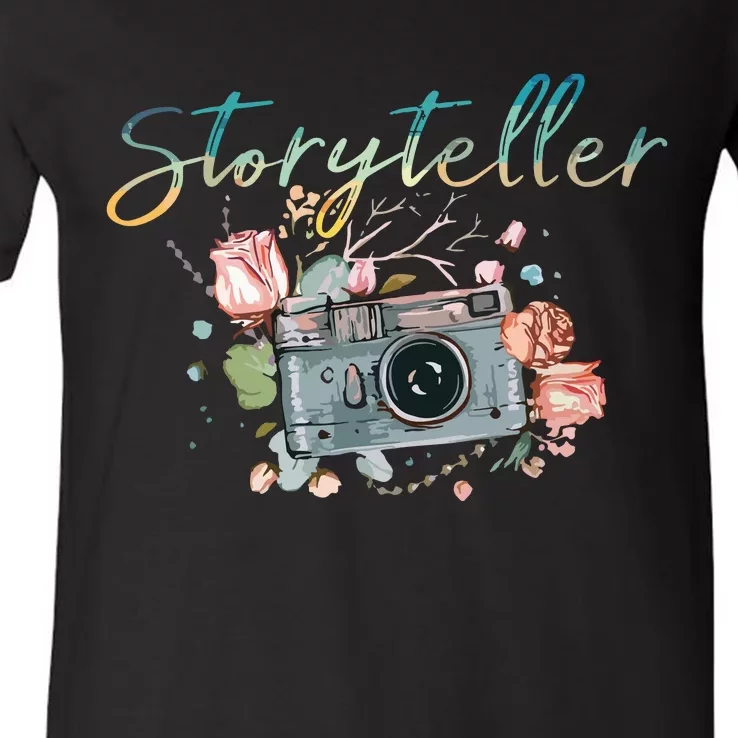 Storyteller Camera Photography Photographer Cameraman Gift V-Neck T-Shirt