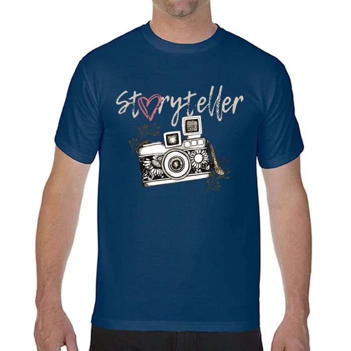 Storyteller Camera Photography Photographer Cool Comfort Colors T-Shirt