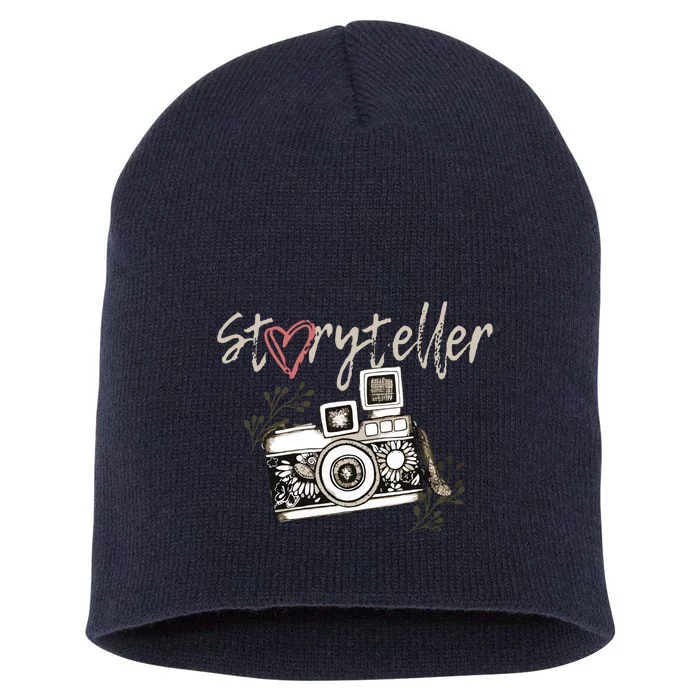 Storyteller Camera Photography Photographer Cool Short Acrylic Beanie