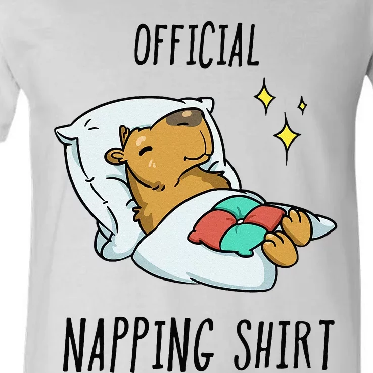 Sleeping Capybara Pajamas Sleepyhead V-Neck T-Shirt