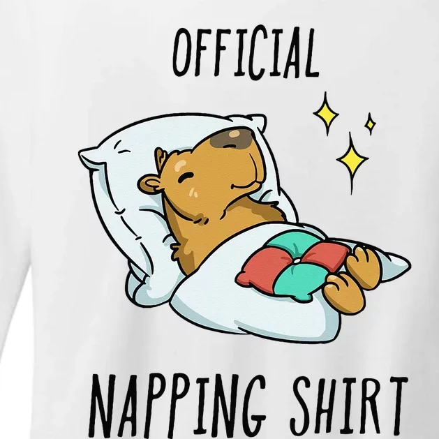 Sleeping Capybara Pajamas Sleepyhead Womens CVC Long Sleeve Shirt