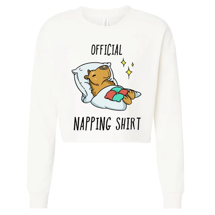 Sleeping Capybara Pajamas Sleepyhead Cropped Pullover Crew