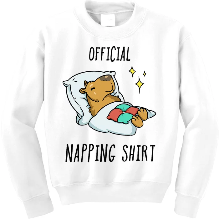 Sleeping Capybara Pajamas Sleepyhead Kids Sweatshirt