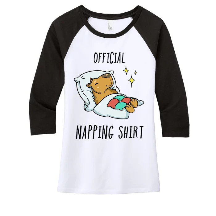 Sleeping Capybara Pajamas Sleepyhead Women's Tri-Blend 3/4-Sleeve Raglan Shirt