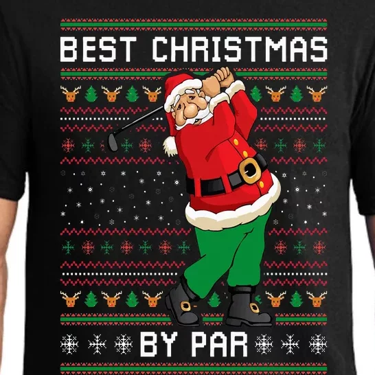 Santa Claus Playing Golf Funny Ugly Christmas Gofl Novelty Pajama Set