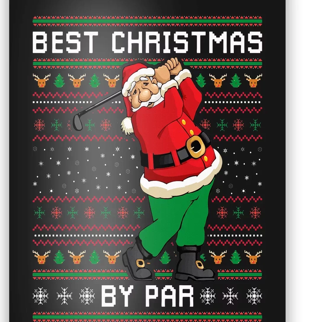 Santa Claus Playing Golf Funny Ugly Christmas Gofl Novelty Poster