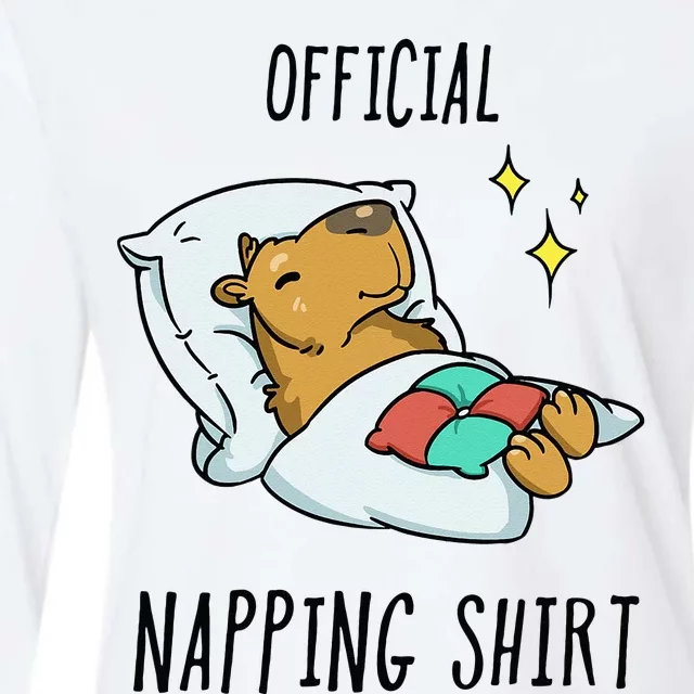 Sleeping Capybara Pajamas Sleepyhead Womens Cotton Relaxed Long Sleeve T-Shirt