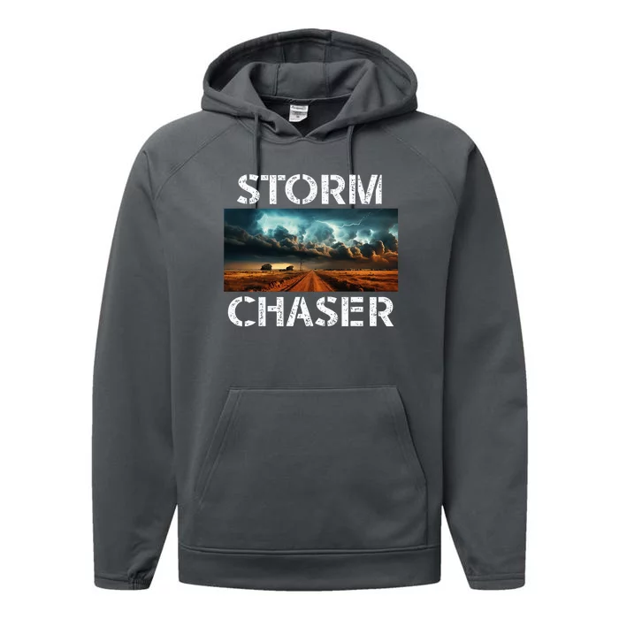 Storm Chaser Picture Extreme Weather Meteorologist Performance Fleece Hoodie