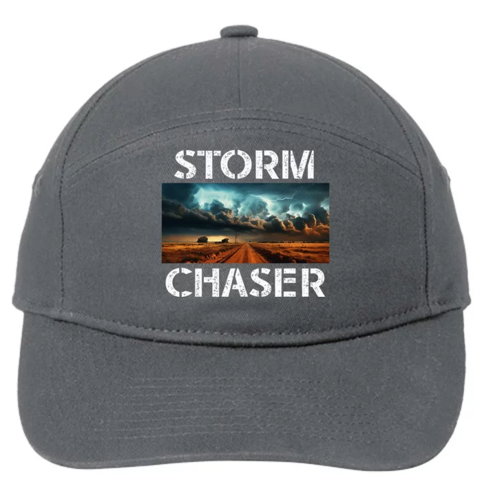 Storm Chaser Picture Extreme Weather Meteorologist 7-Panel Snapback Hat