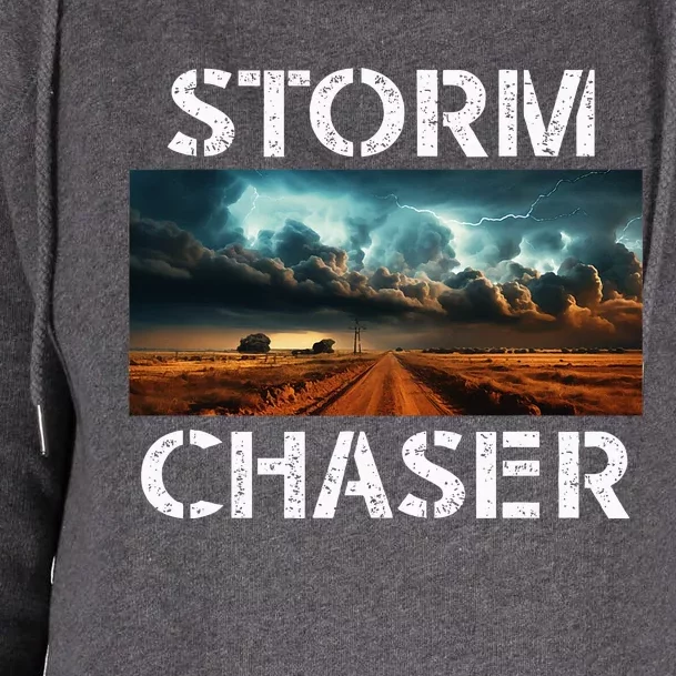 Storm Chaser Picture Extreme Weather Meteorologist Womens Funnel Neck Pullover Hood