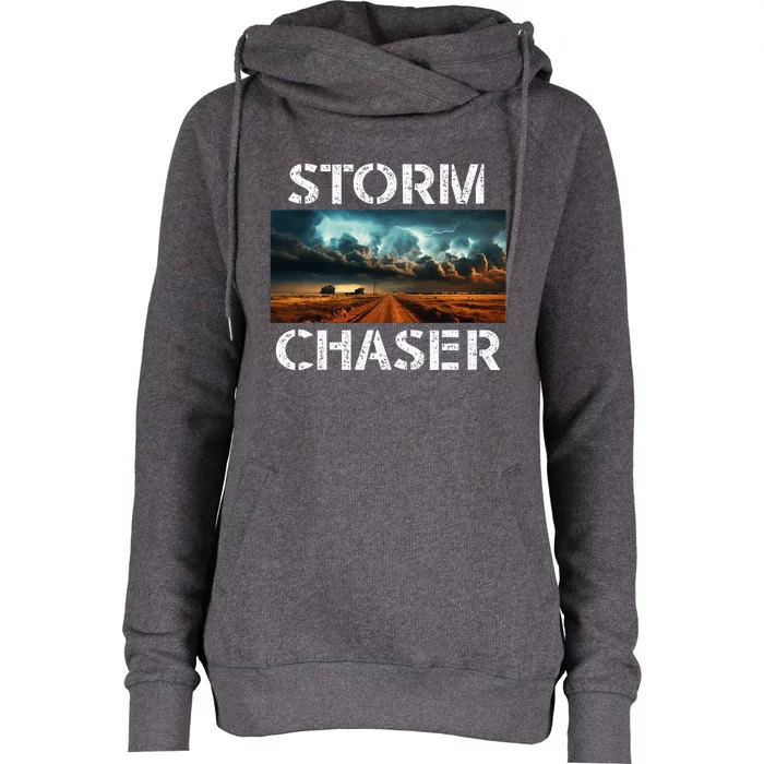 Storm Chaser Picture Extreme Weather Meteorologist Womens Funnel Neck Pullover Hood