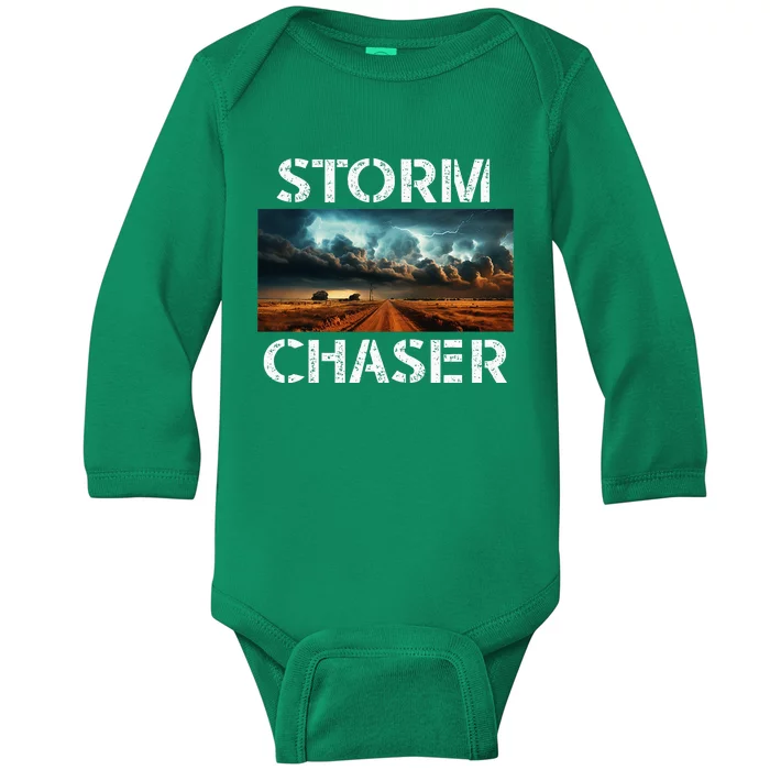 Storm Chaser Picture Extreme Weather Meteorologist Baby Long Sleeve Bodysuit