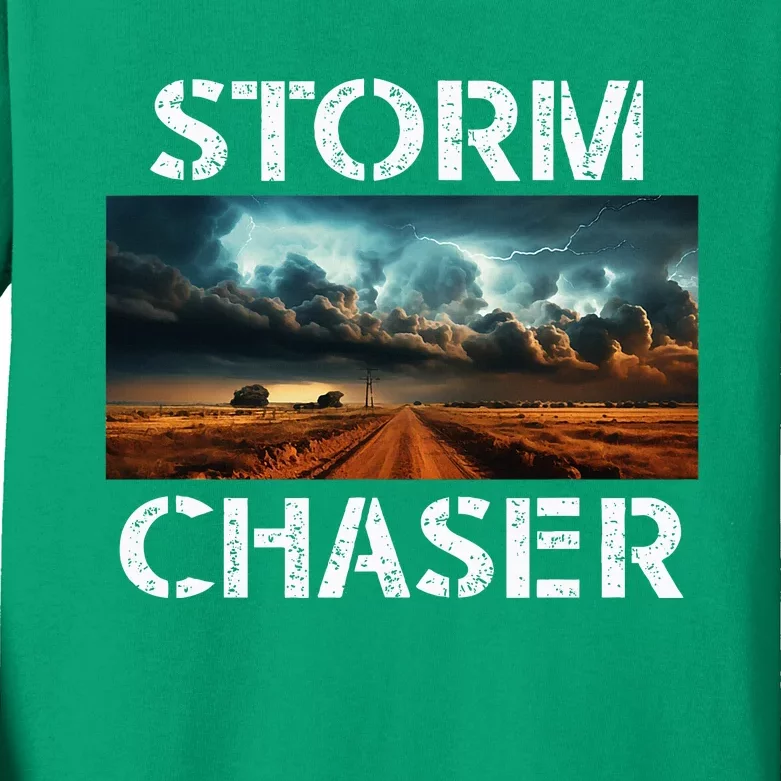 Storm Chaser Picture Extreme Weather Meteorologist Kids Long Sleeve Shirt