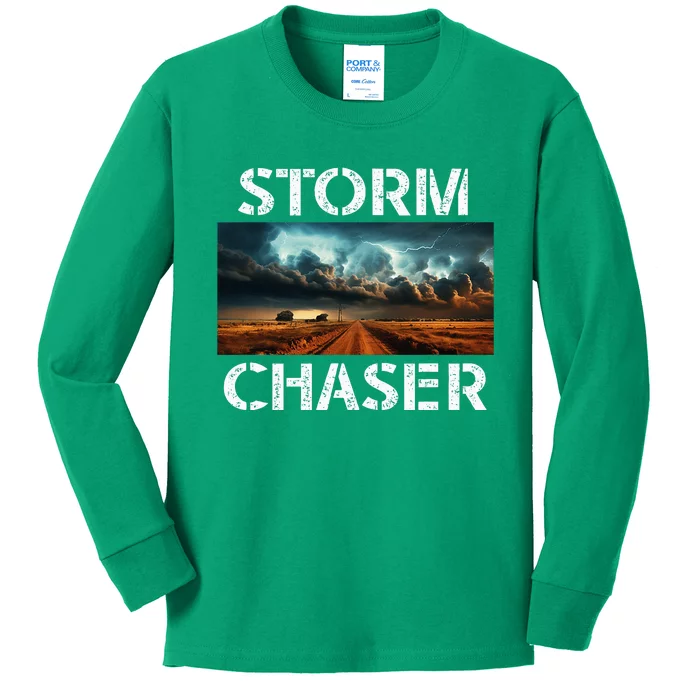 Storm Chaser Picture Extreme Weather Meteorologist Kids Long Sleeve Shirt