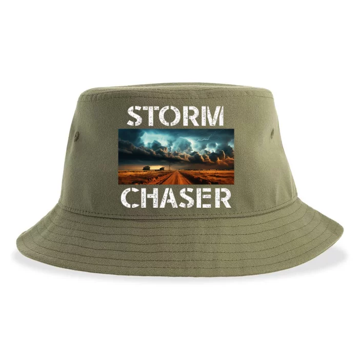 Storm Chaser Picture Extreme Weather Meteorologist Sustainable Bucket Hat